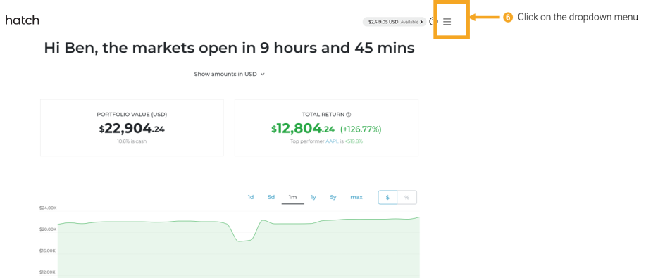 6 - connecting Hatch to Sharesight