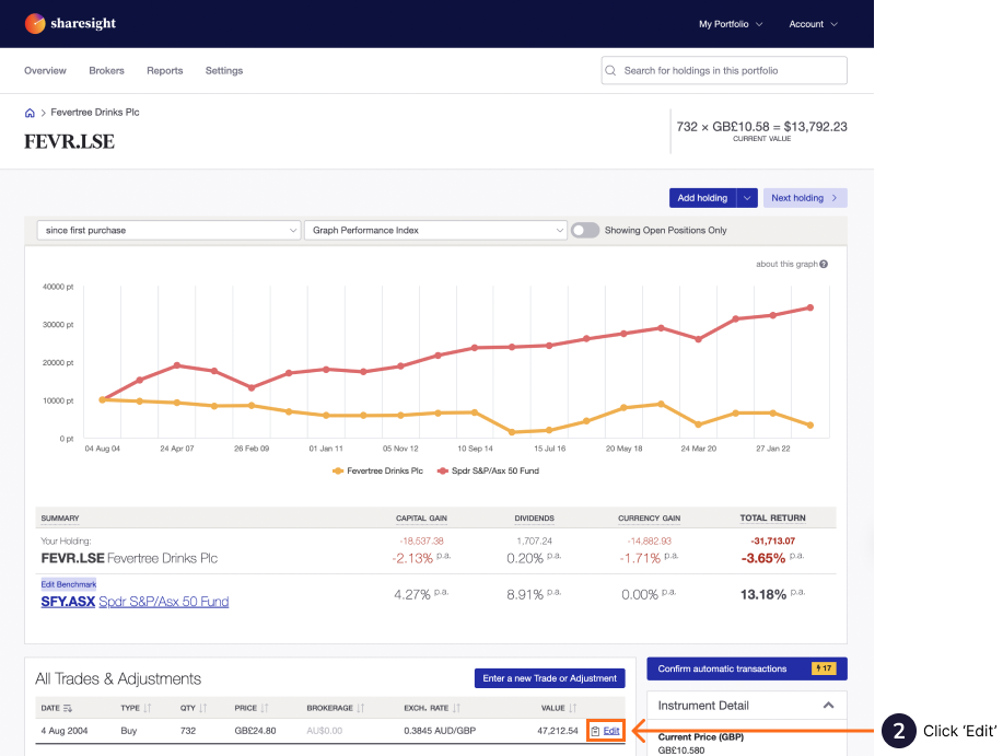 Editing Or Deleting Trades And Adjustments | Sharesight Australia Help