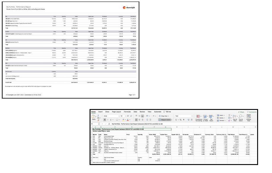 Exporting a report - 2