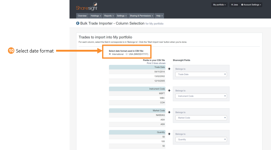 Bulk CSV import step 10