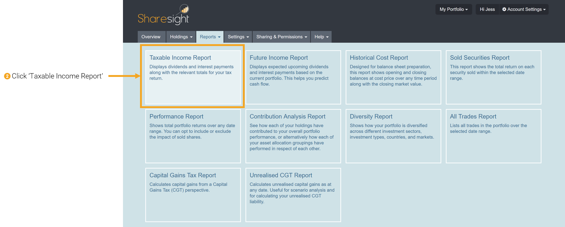 Taxable Income Report | Sharesight Australia Help