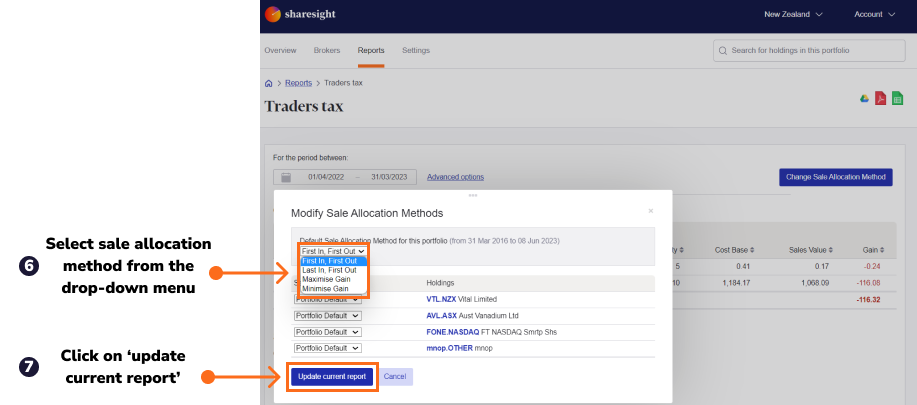 Traders Tax report 6 & 7
