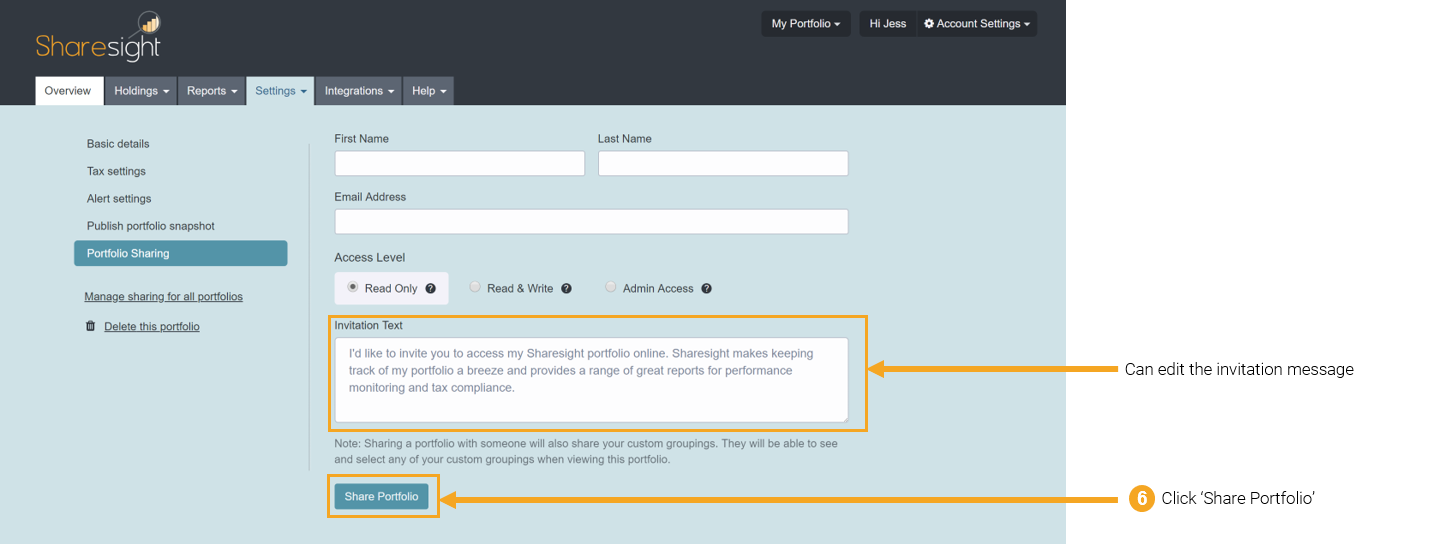 Sharing Access Of Your Portfolio | Sharesight Help