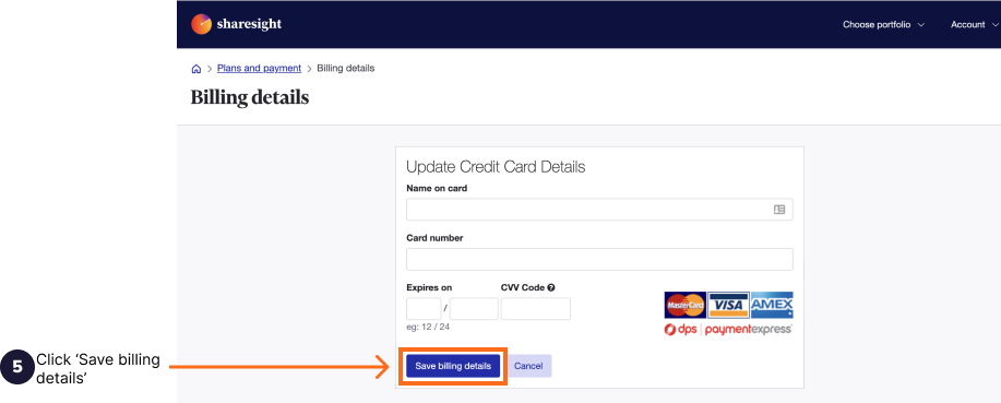 update billing details - 4