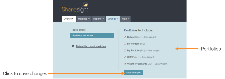 Changing the Name and other setting of a Consolidated View 2