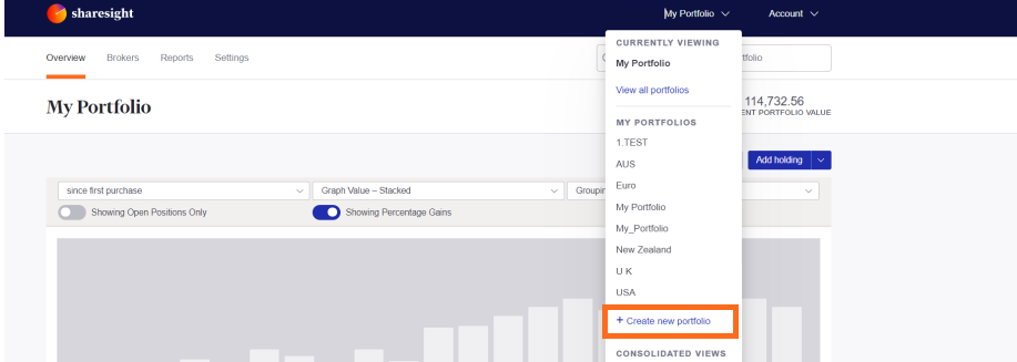 Add A Portfolio | Sharesight Australia Help