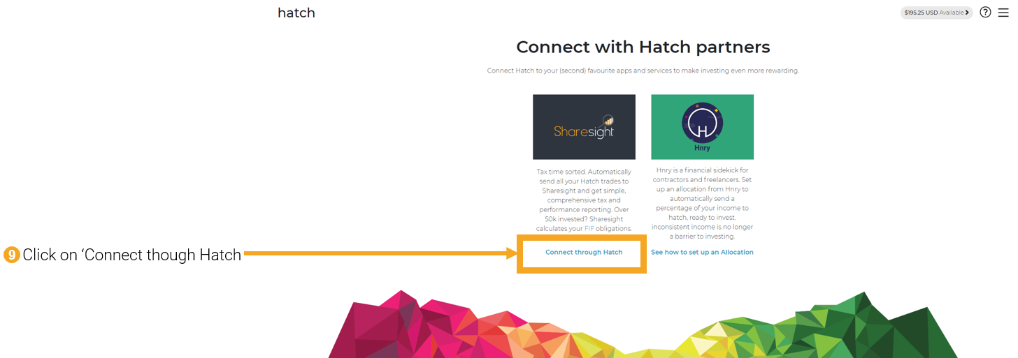 9 - connecting Hatch to Sharesight