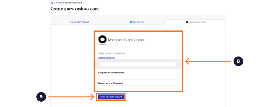 add a macquarie cash account - 5