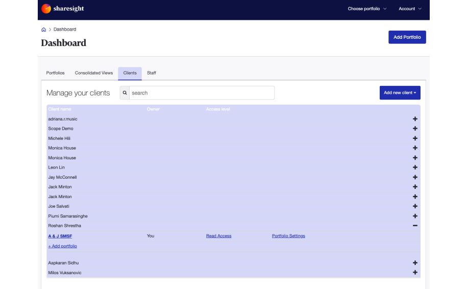 sharesight pro dashboard - 1