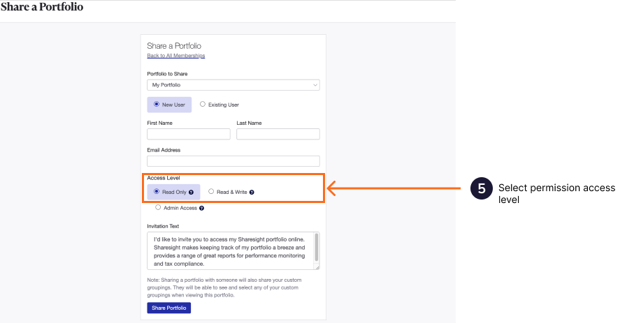 sharing access to portfolio - 5