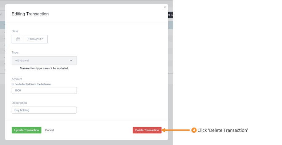 Delete a Cash Account transaction | Sharesight Australia Help