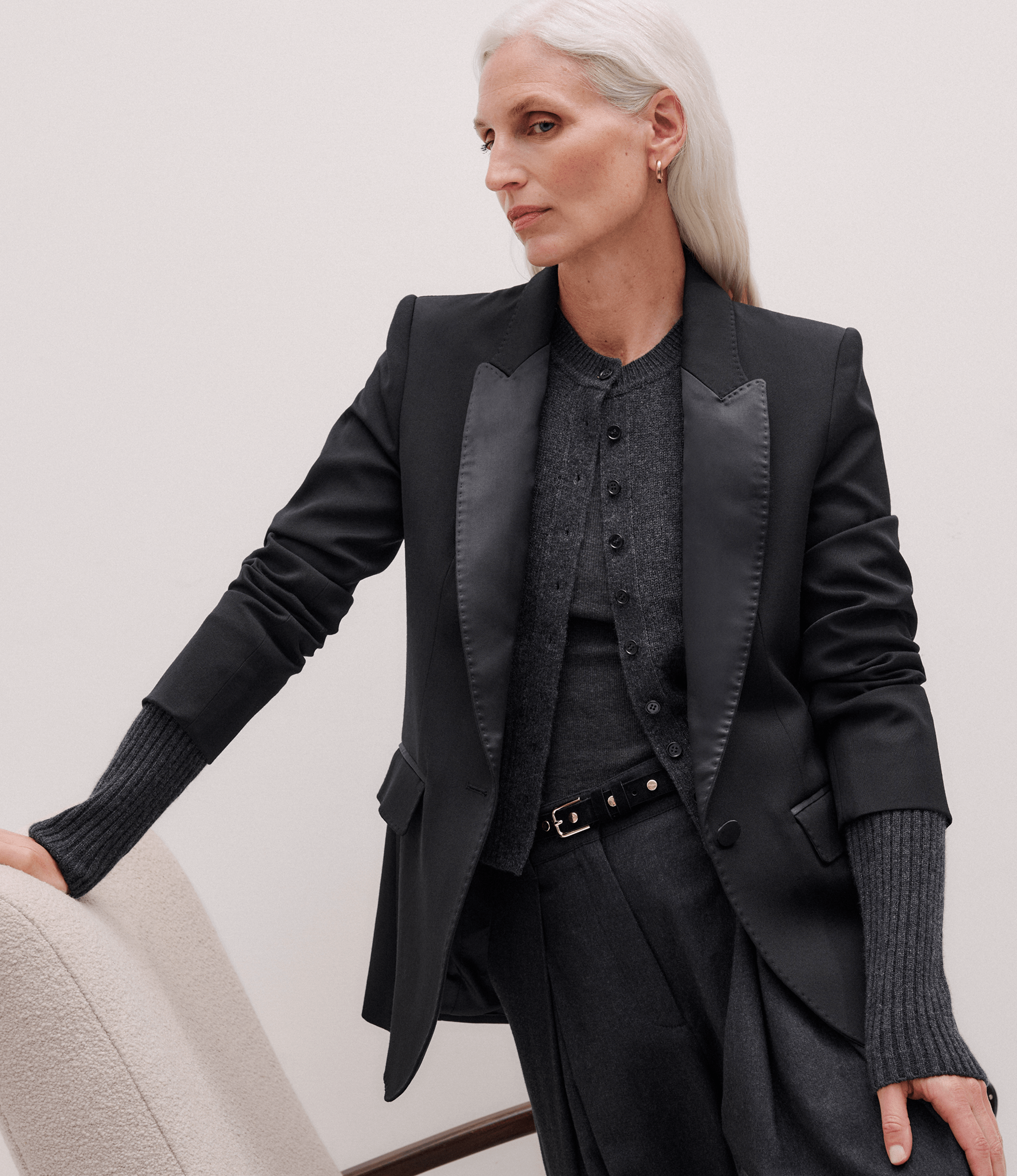 knee length dresses for ladies Women's Black Suit
