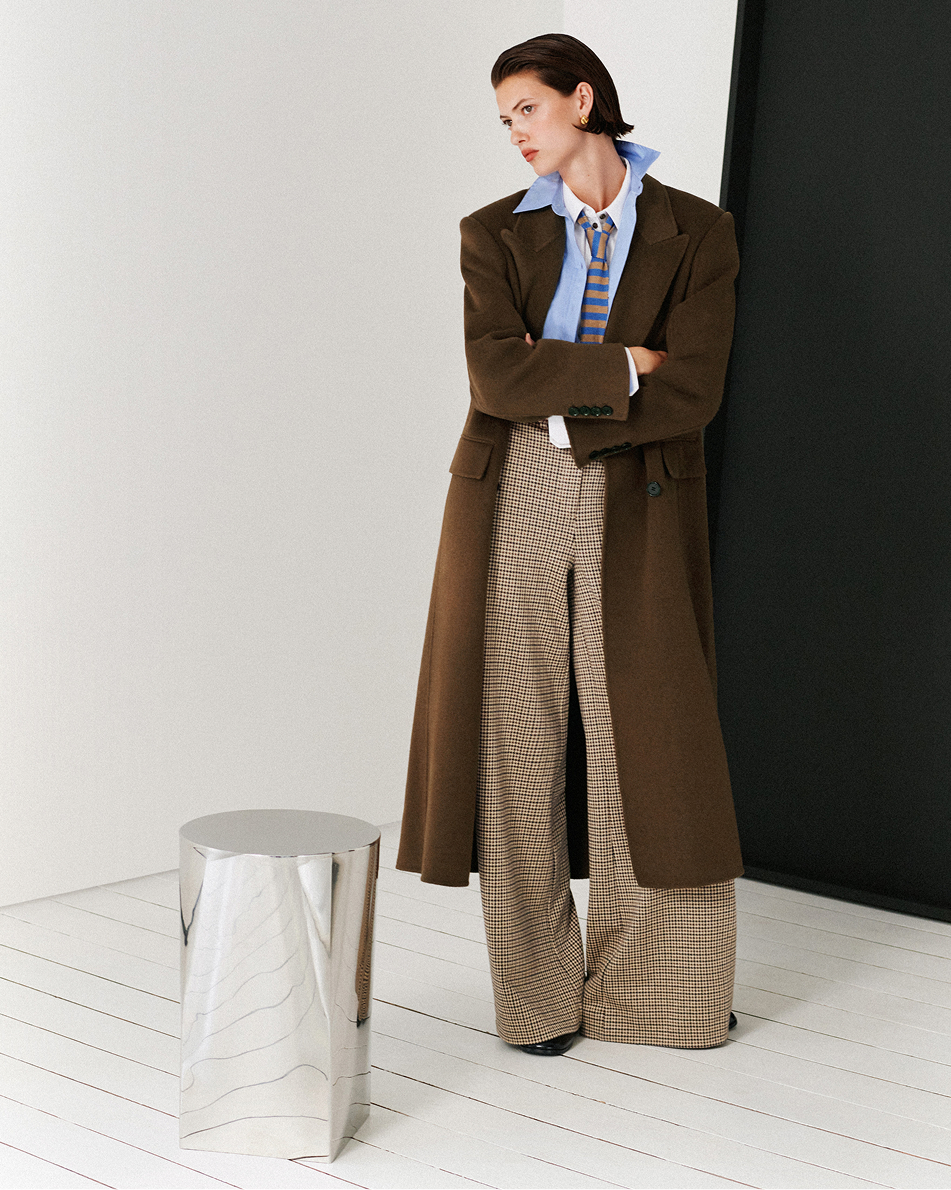 Women's Khaki Utility Pea Coat | ME+EM