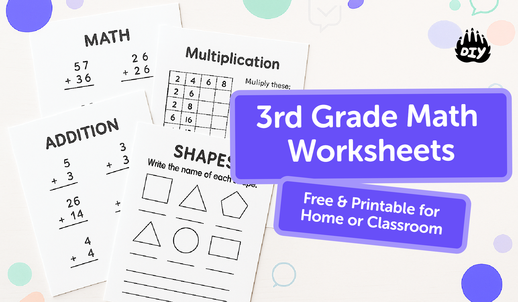 3rd Grade Common Core Math Worksheets, image size:1800x1050