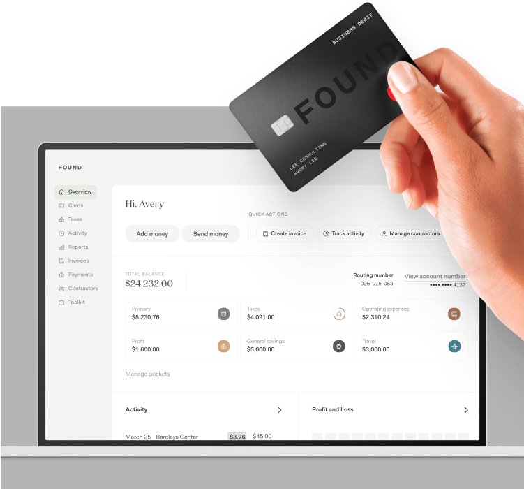 Found mobile app, desktop website, and debit card