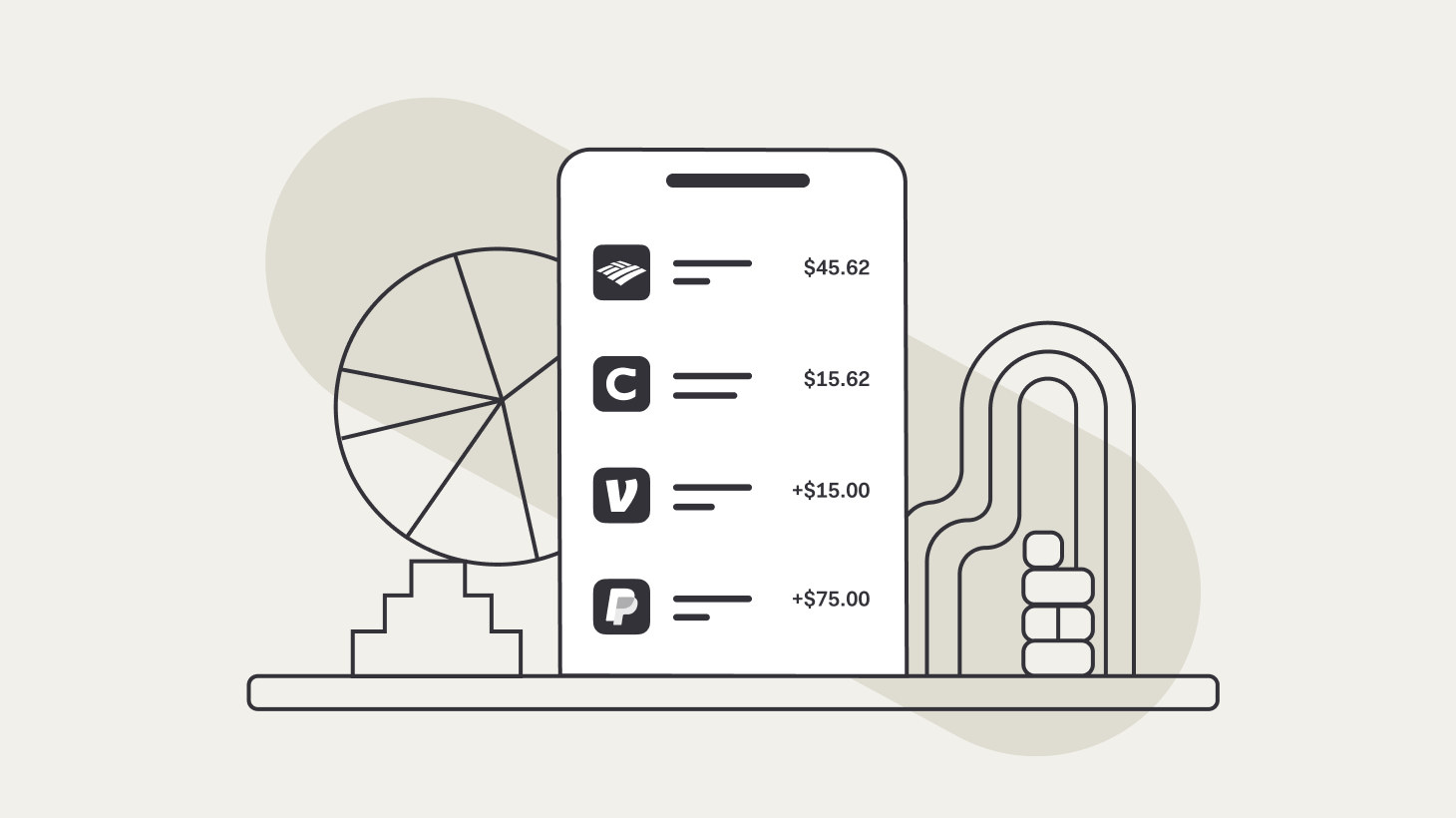 Illustration of Found's Connected Accounts feature