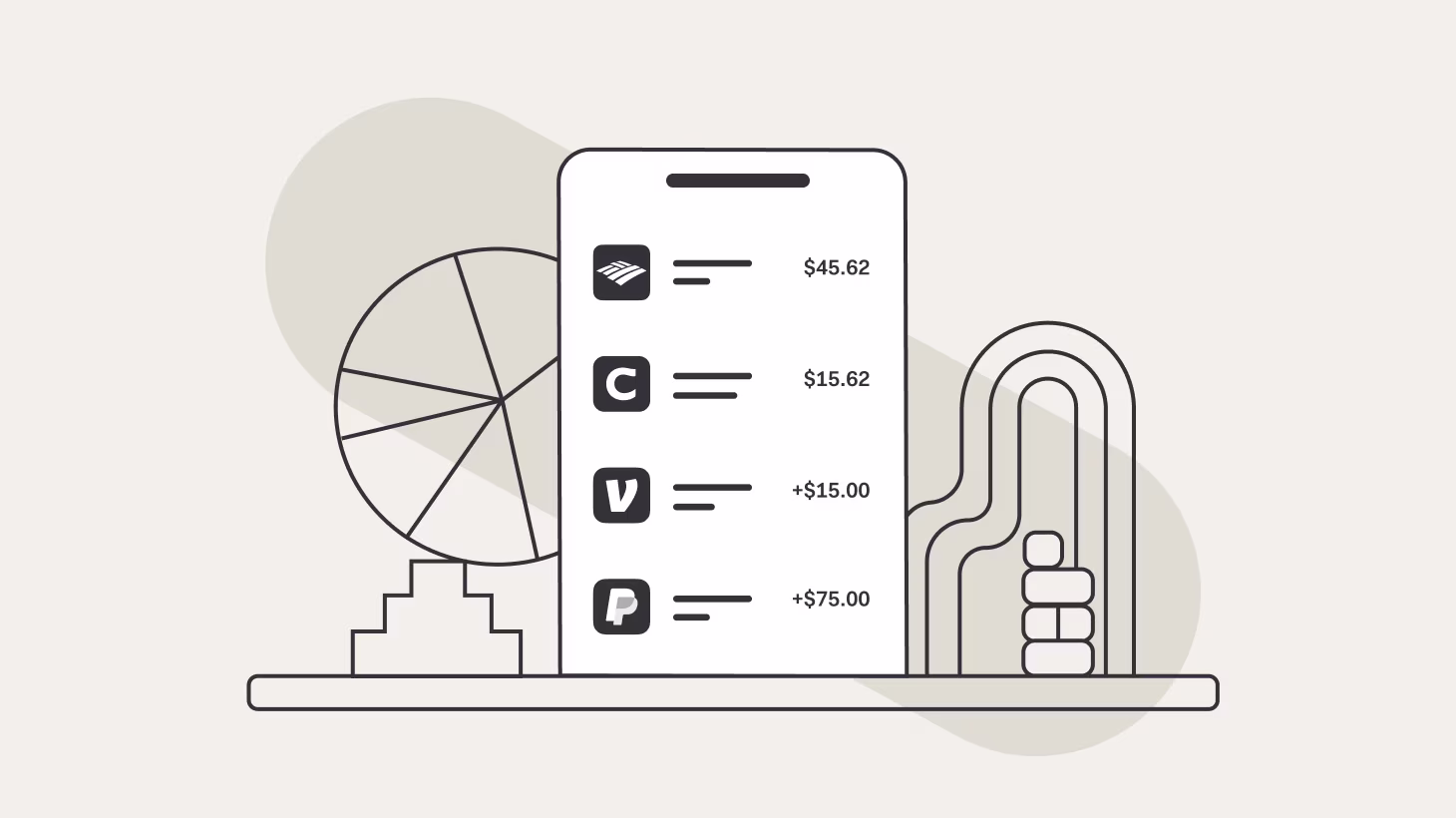 Illustration of Found's Connected Accounts feature