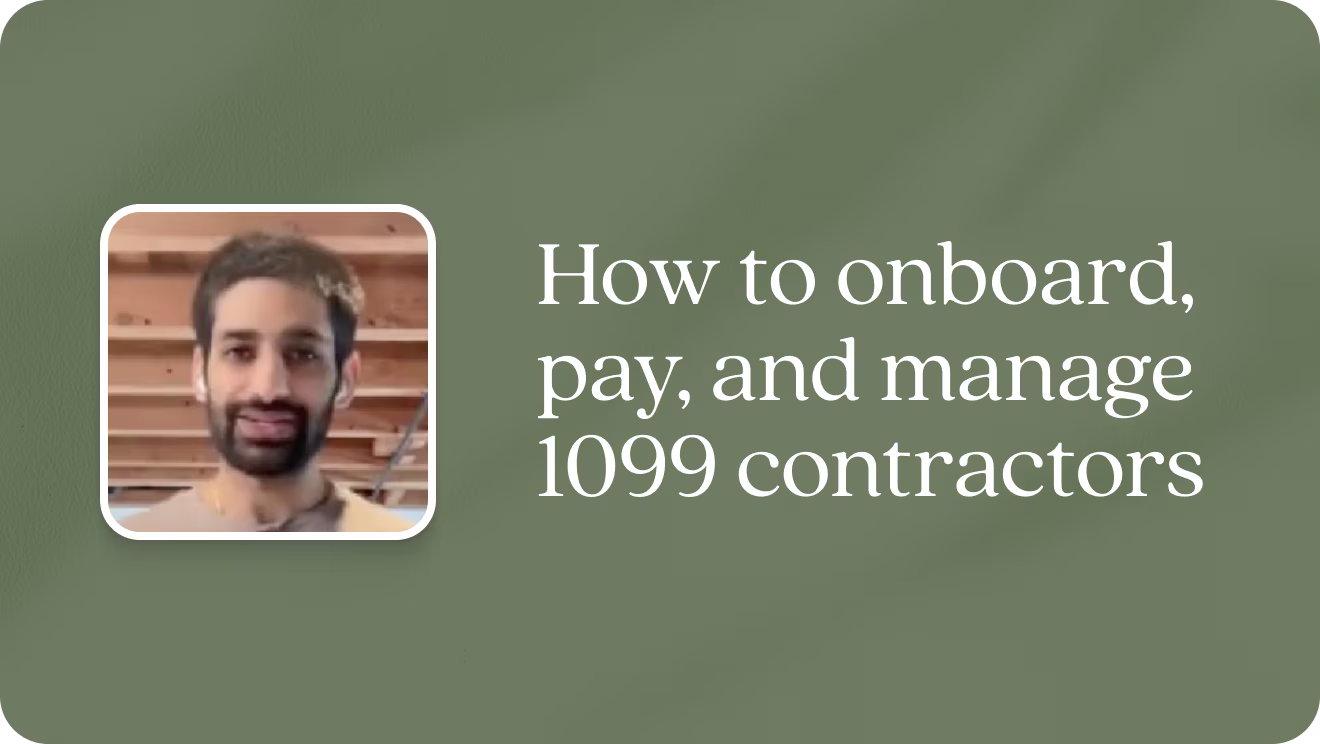 How to onboard, pay, and manage 1099 contractors