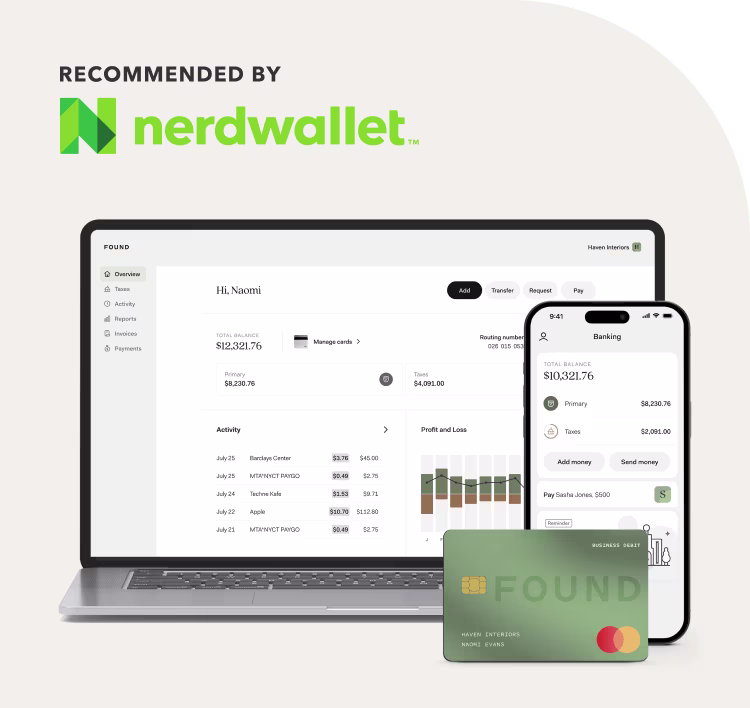 Found mobile app, desktop website, and debit card