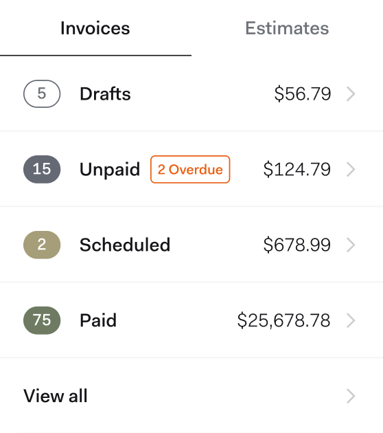 Found Invoices desktop UI 