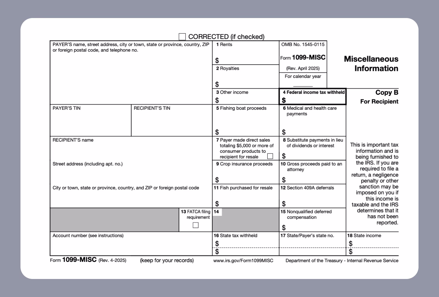 1099-MISC form for small business owners