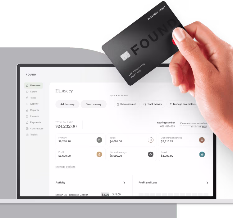 Found mobile app, desktop website, and debit card