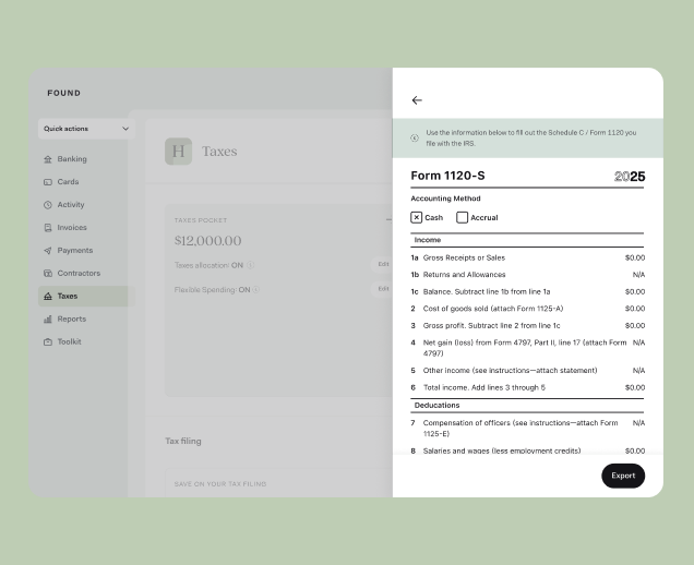 Mobile image of Form 1120-S tax form