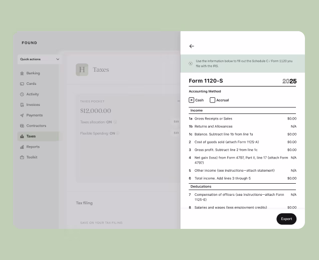 Mobile image of Form 1120-S tax form