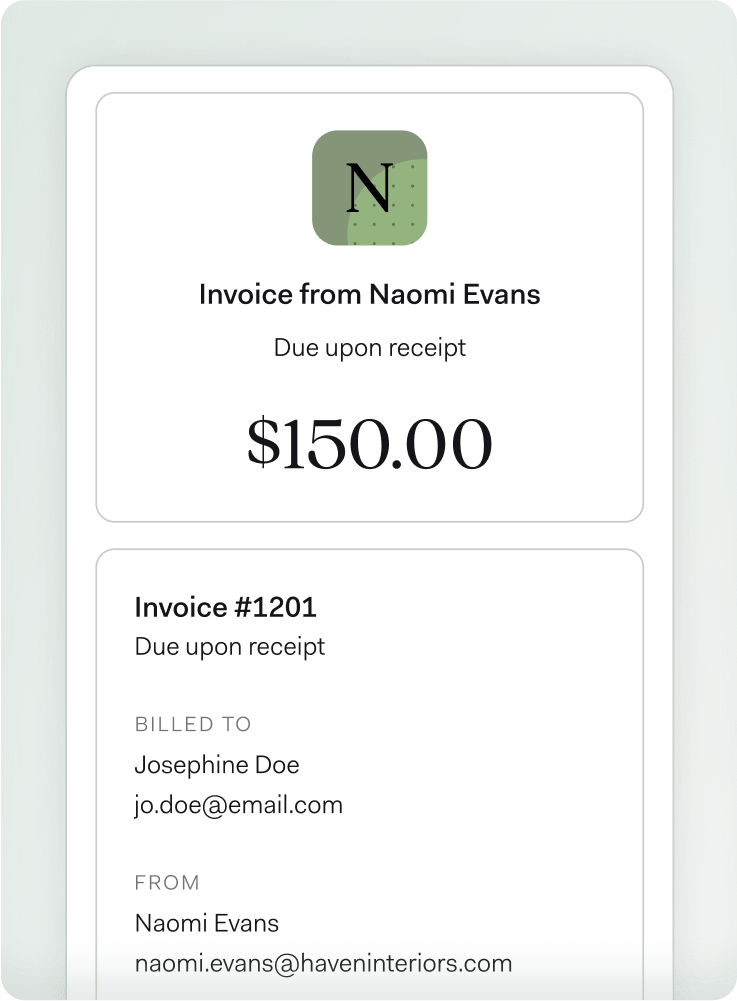 Example of an Invoice generated using the Found Invoice Generator