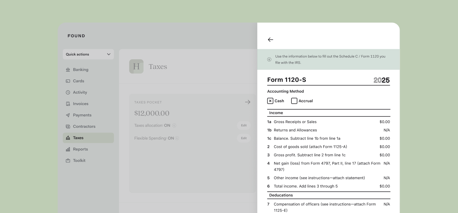 Desktop image of generating a form 1120-S
