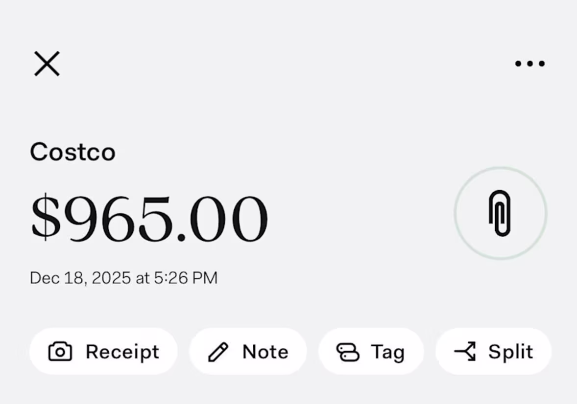 image of addinga  receipt to transaction