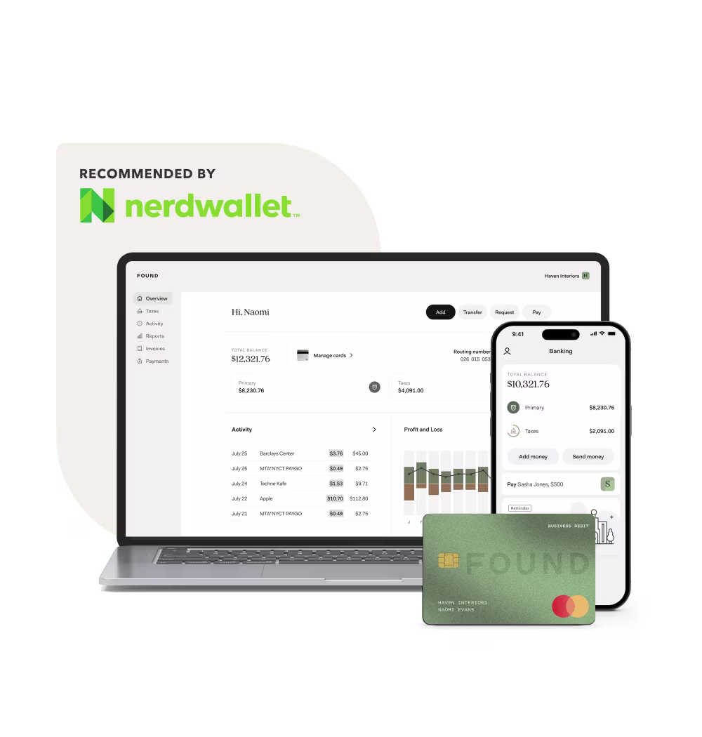 Found mobile app, desktop website, and debit card