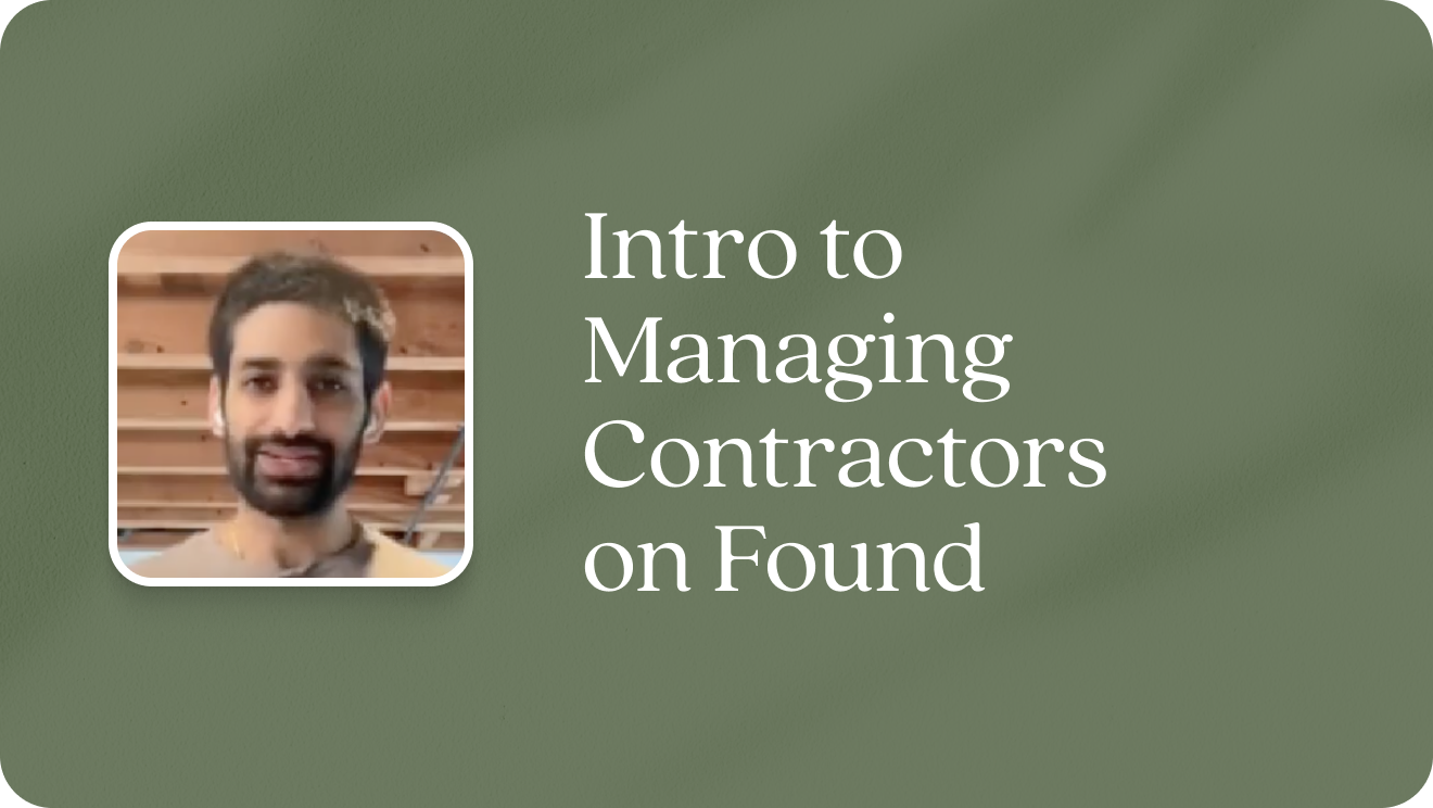 Intro to Contractor Management on Found