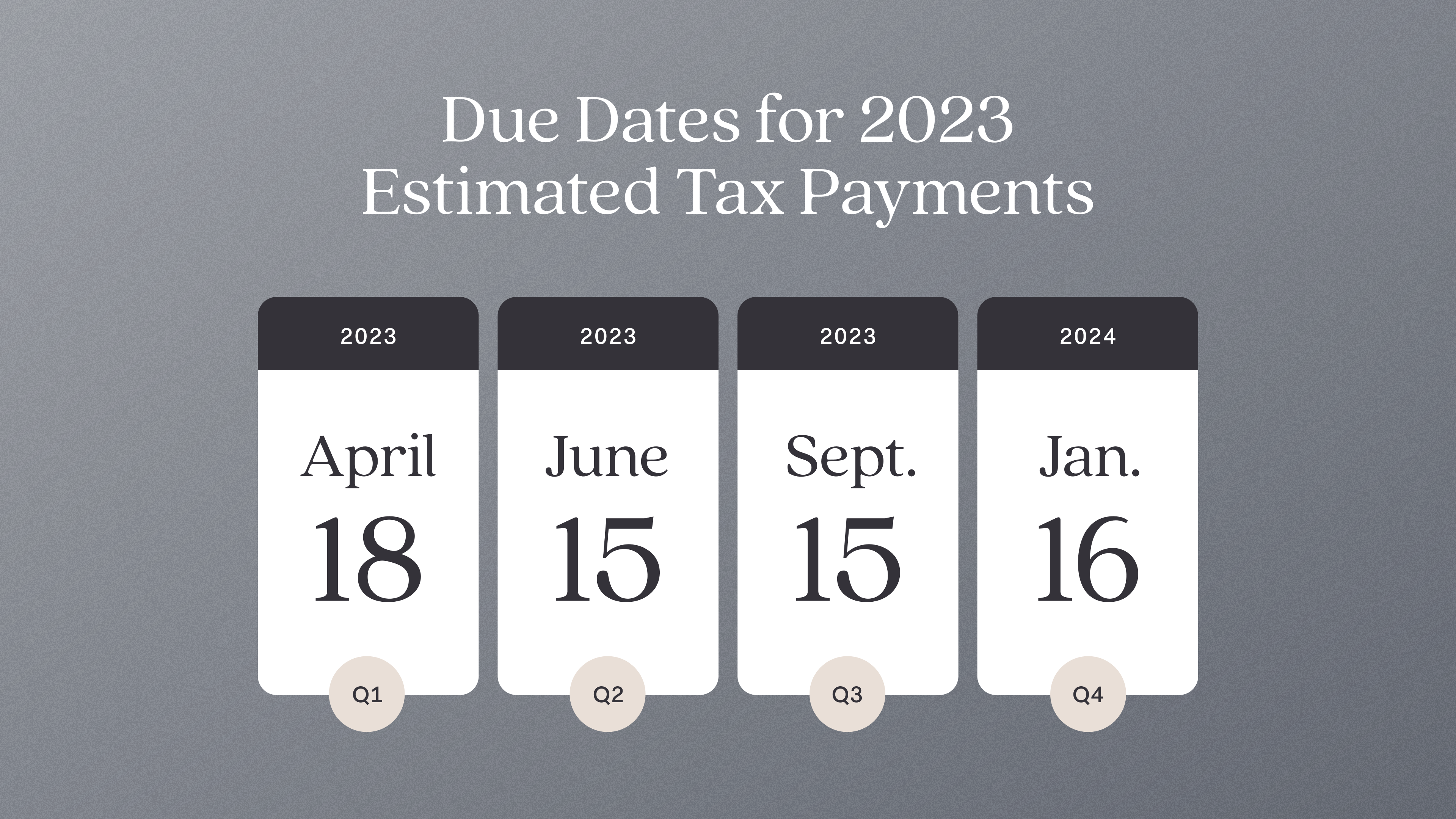 Due dates for quarterly estimated tax payments for self-employed individuals