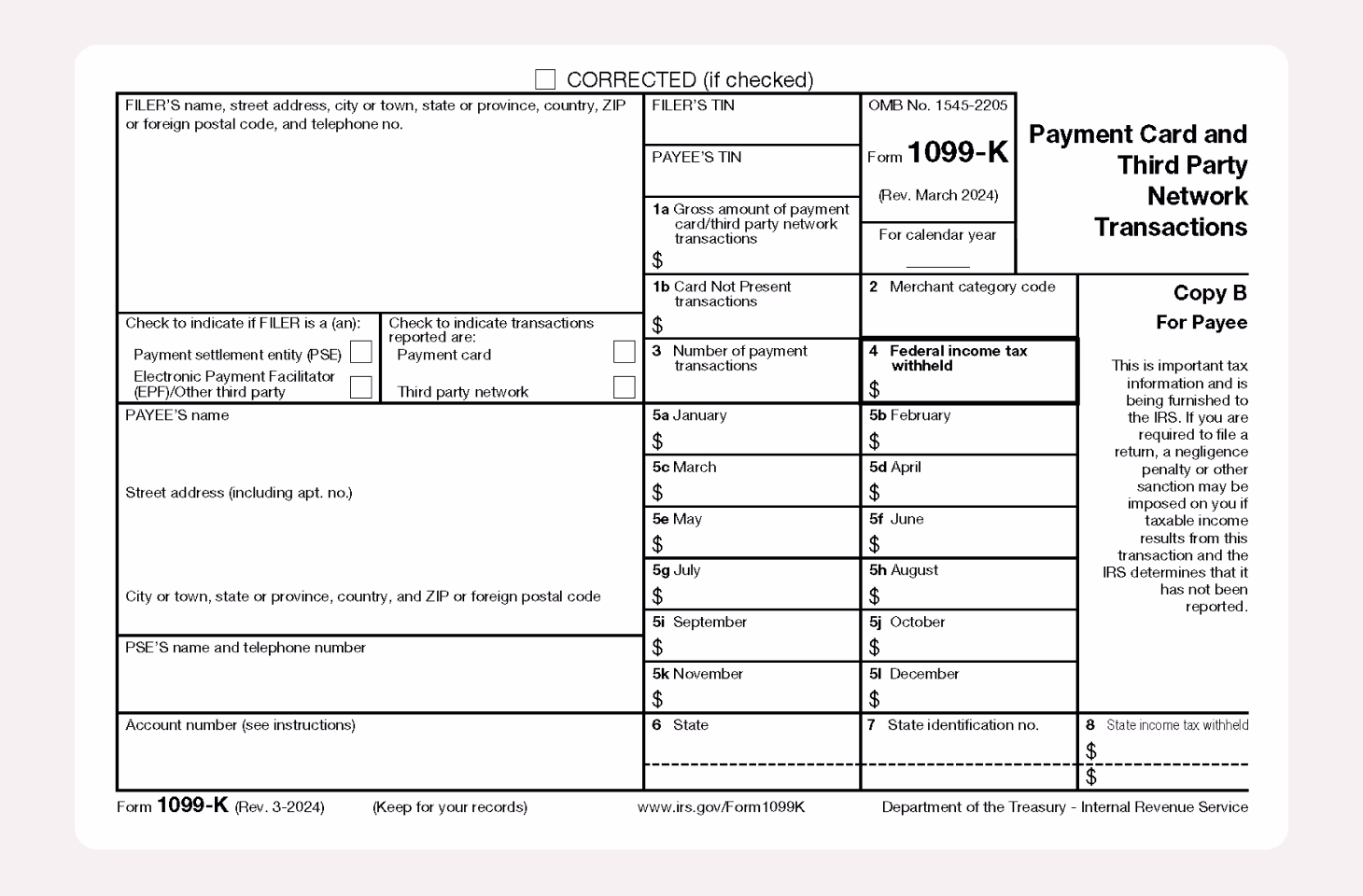 2024 1099-K tax form