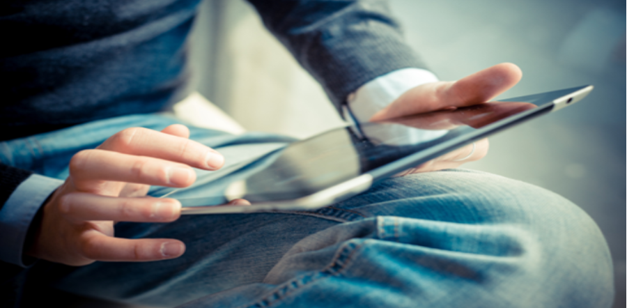 a man working on a tablet