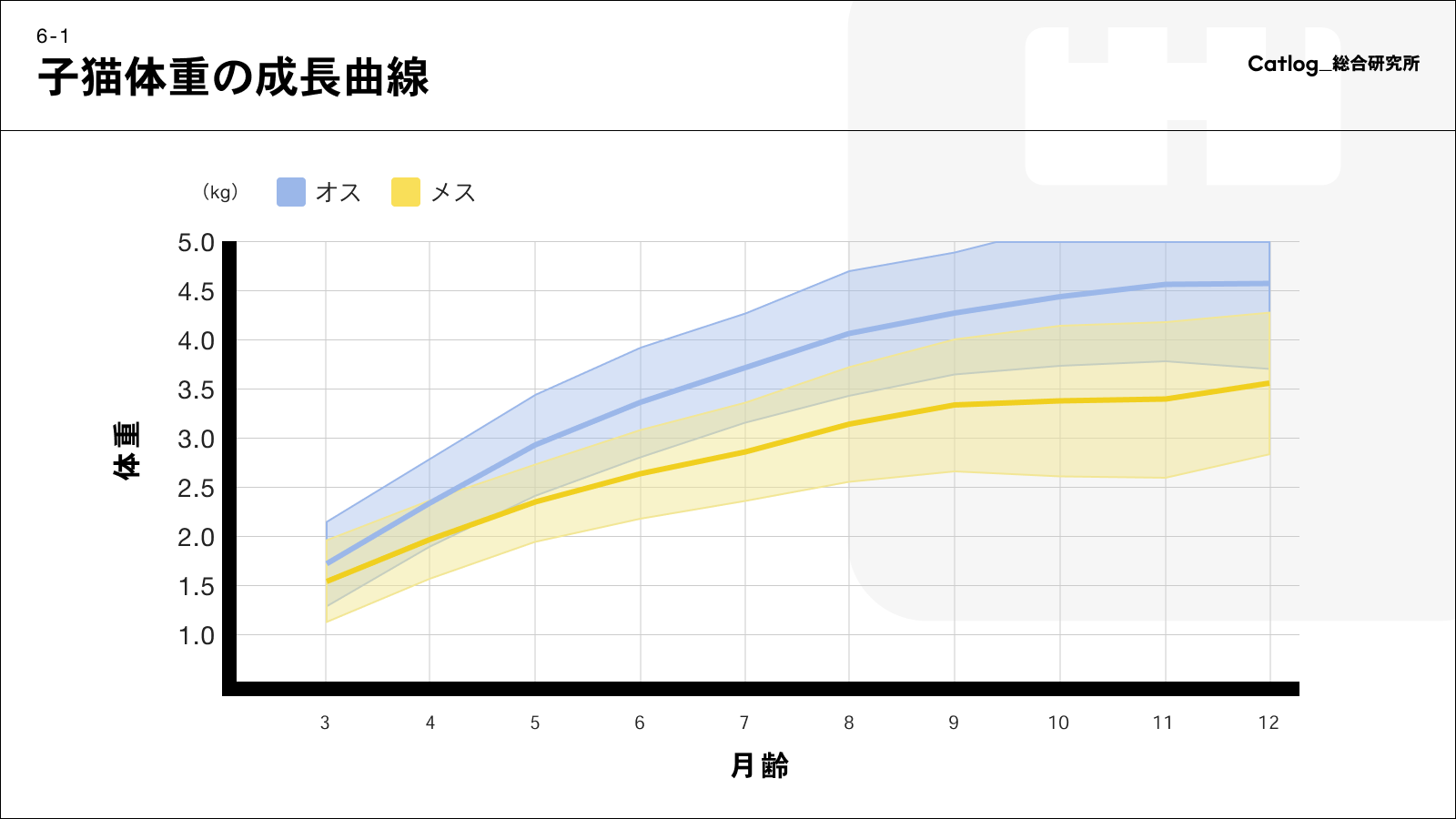 子猫体重の成長曲線