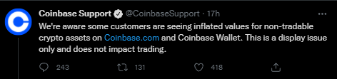 Coinbase tweet