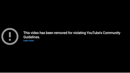 Video taken down for violating Youtube Community Guidelines
