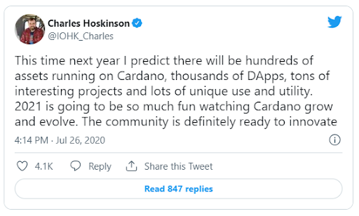 Hoskinson 2020 tweet