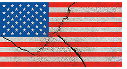 Cracked American flag