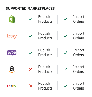 supported marketplaces
