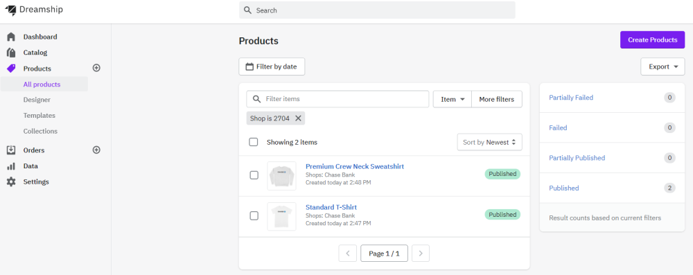 Shops - 5 - Products in new tab