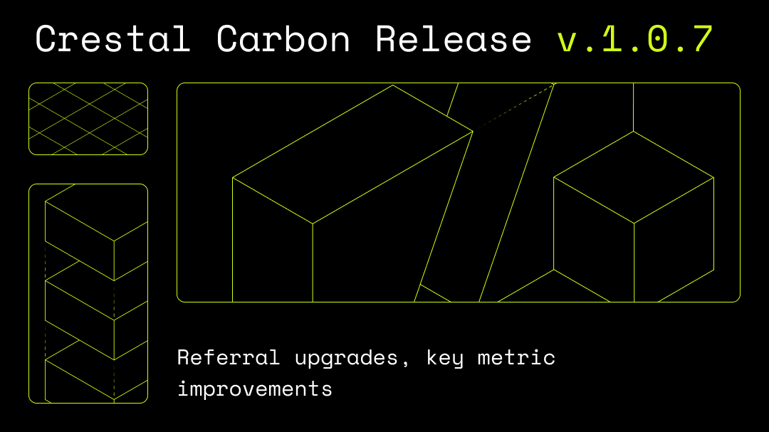 new release testnet dapp upgrade referral enhancements crestal carbon