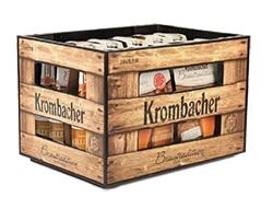 The new Krombacher “vintage” beer crates combine the style of a traditional wood beer crate with all the protection and marketing benefits of a modern distribution container.