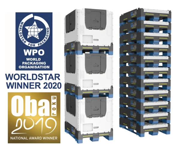 Foldable container with dimensions 1200x800mm