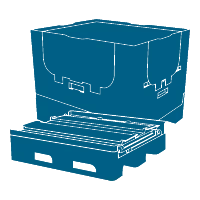 Foldable large containers icon