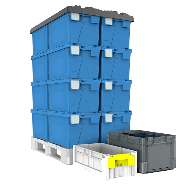 Discover our assortment of standard stackable and nestable crates, pallets, etc.