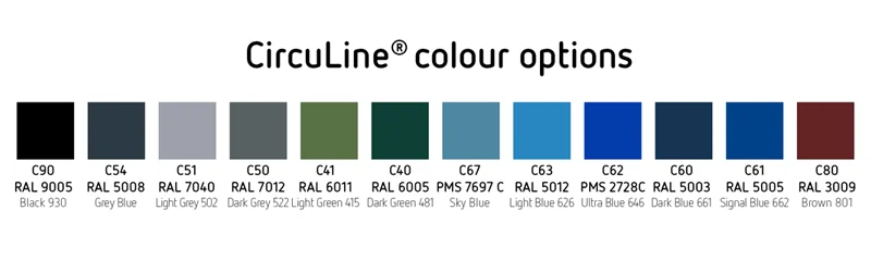 CircuLine® standaard kleurmogelijkheden