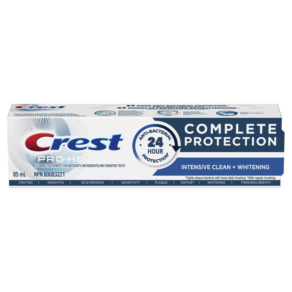 PDP - CAEN - Crest Pro-Health Complete Protection Toothpaste, Intensive Clean + Whitening, 85 mL - Row1 - PI